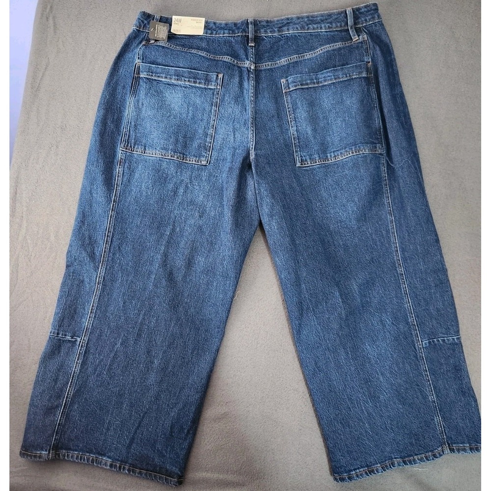 ANA A New Approach Barrel Jeans Womens Sz 24W Balloon Leg Highest Rise Blue NWT - Picture 2 of 13